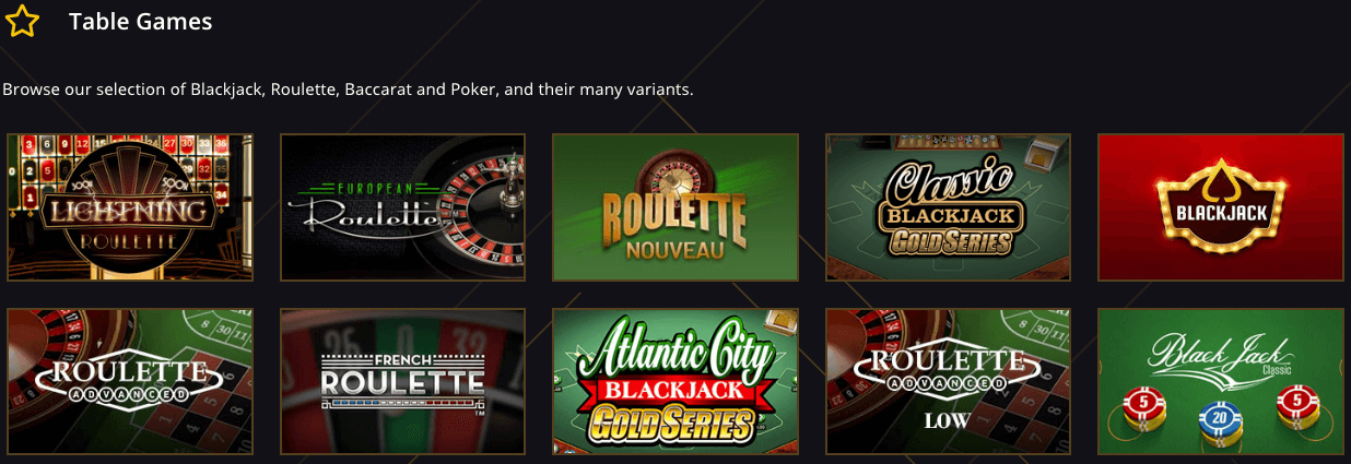 21 Casino Table Games