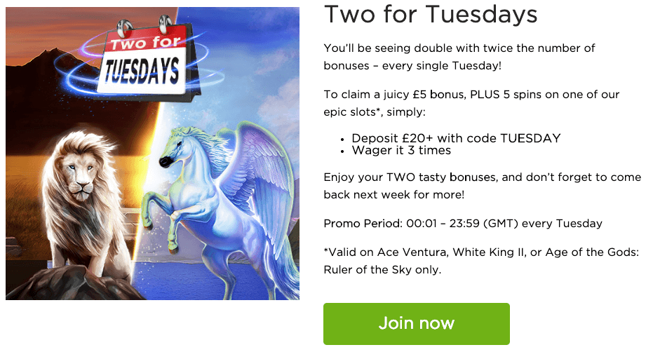 Casino.com 2 for tuesday