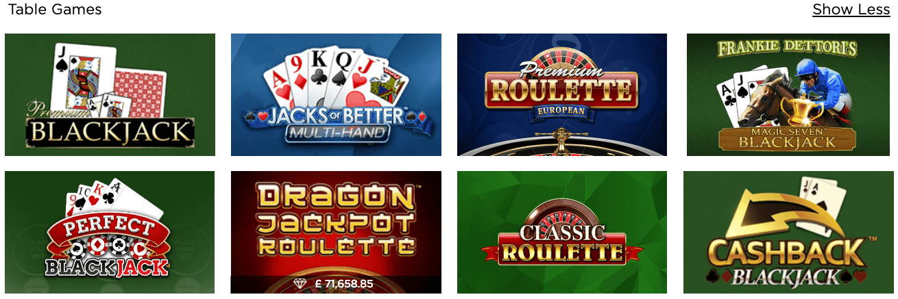 Casino.com table games