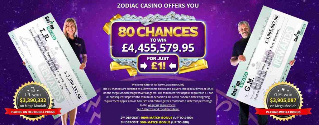 screenshot zodiac casino interface