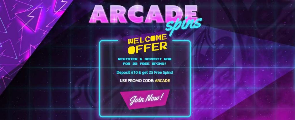 screenshot arcade spins interface