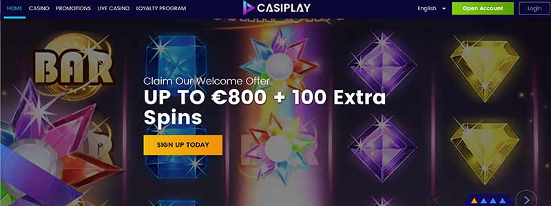 screenshot casiplay casino interface