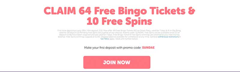 sundae bingo bonus screenshot