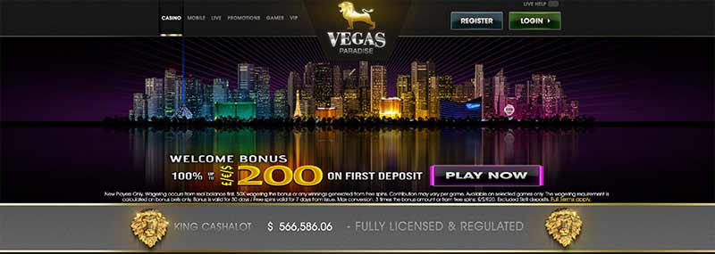 vegas paradise interface screenshot