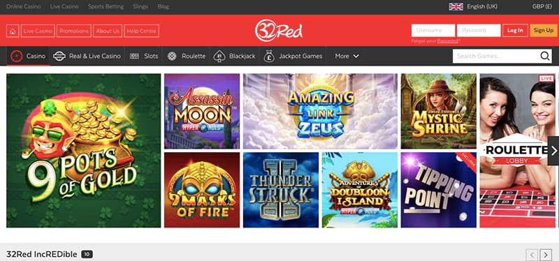 32 red casino screenshot games