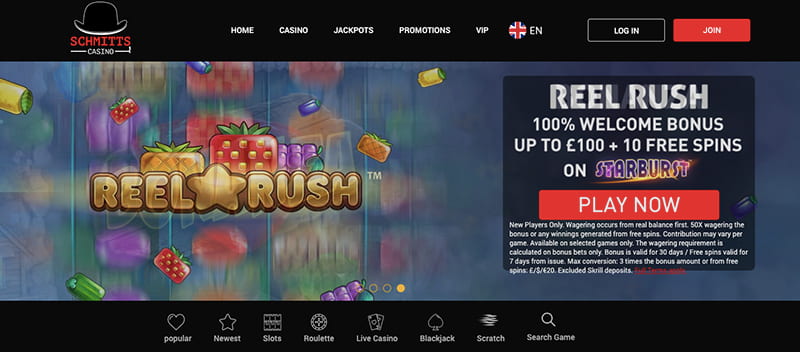 schmitts casino screenshot interface