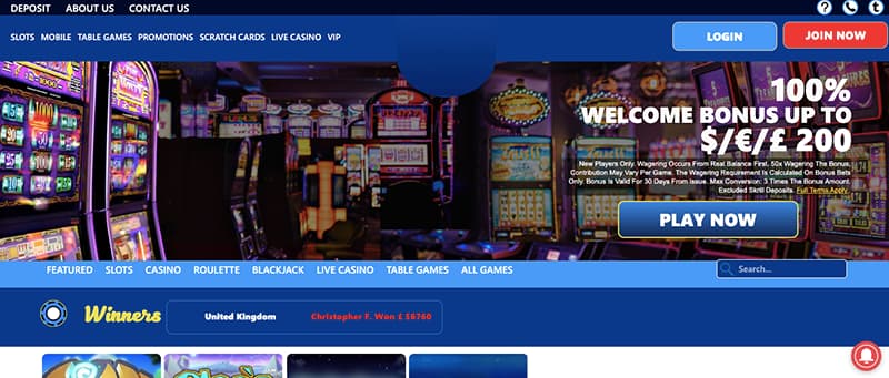 slots ltd homepage screenshot