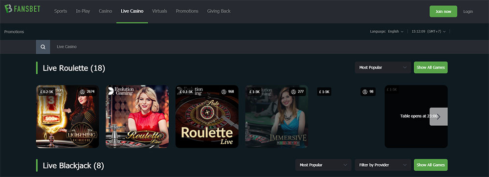 screenshot fansbet live casino